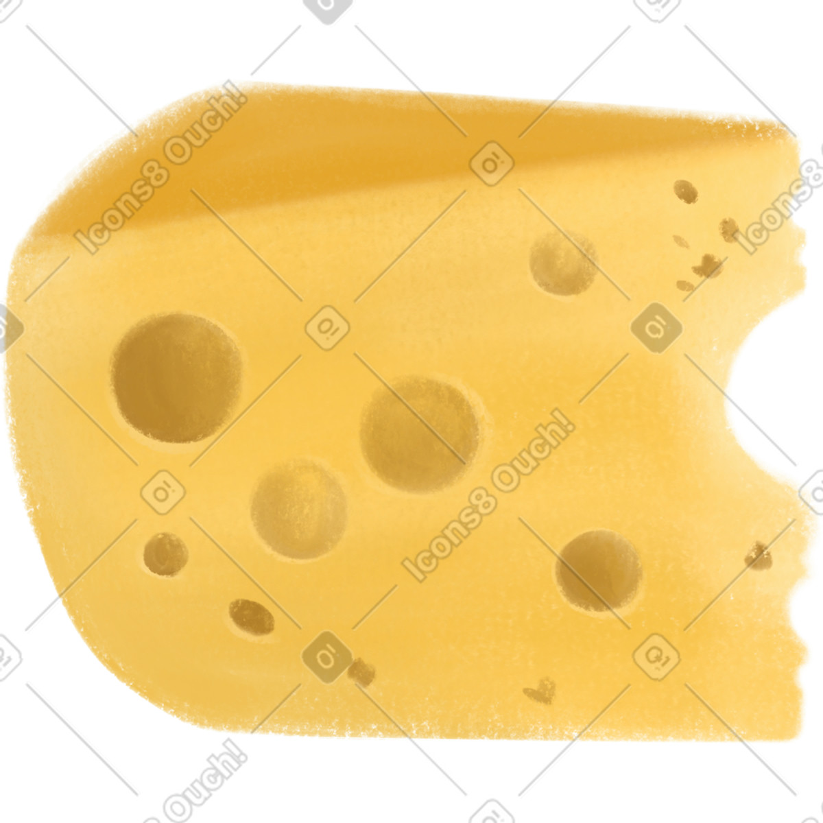 Cheese-Illustration im Mushy-Stil als Download in PNG, SVG