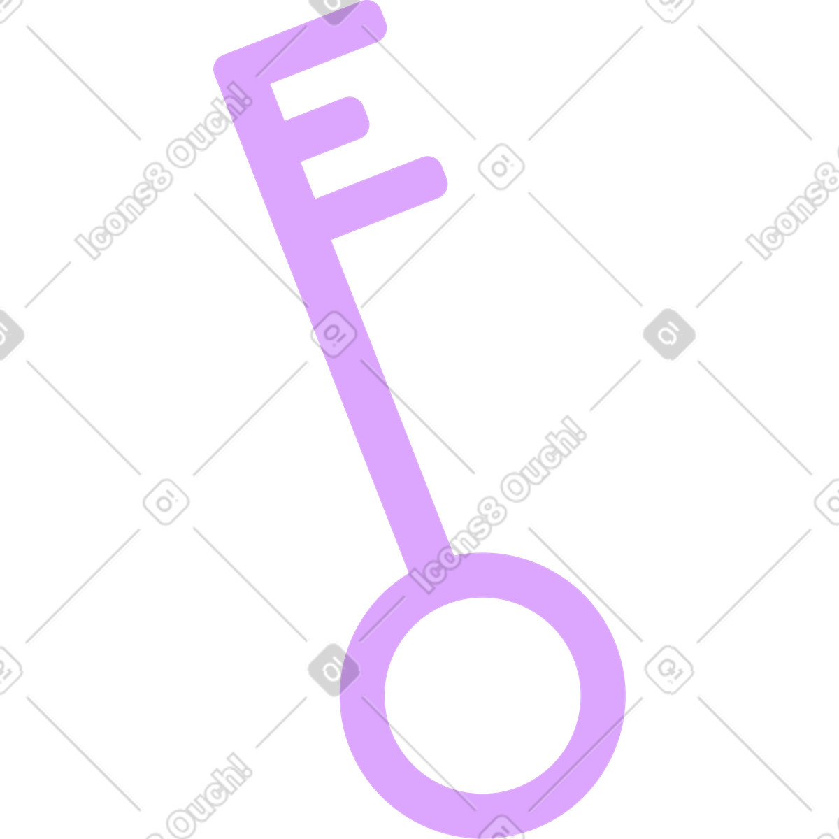 Big purple key illustration in Grapy style download in PNG, SVG