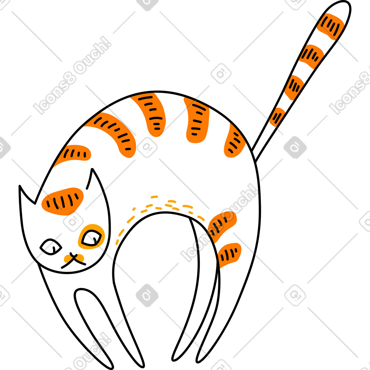 Illustration Chat dans le style Purr à télécharger aux formats PNG, SVG