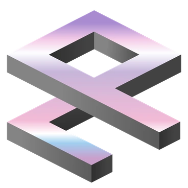 A 3D geometric shape with gradient colors - Illusion style illustration