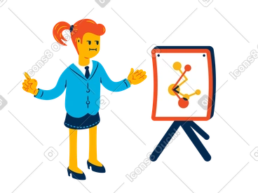 Woman looking at business plan PNG, SVG