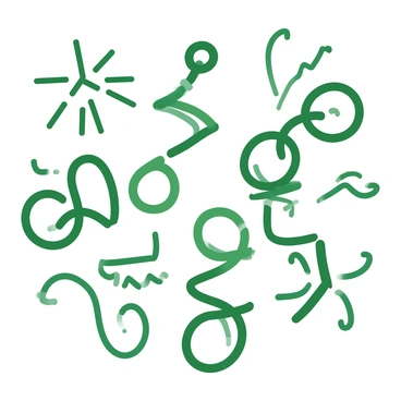 An abstract illustration featuring intricate green patterns and designs