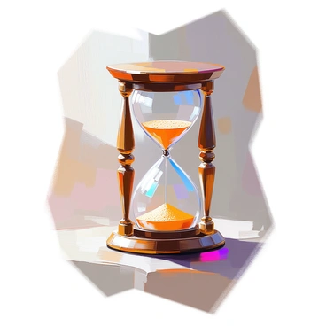 An ancient hourglass with grains of sand weighing down the bottom