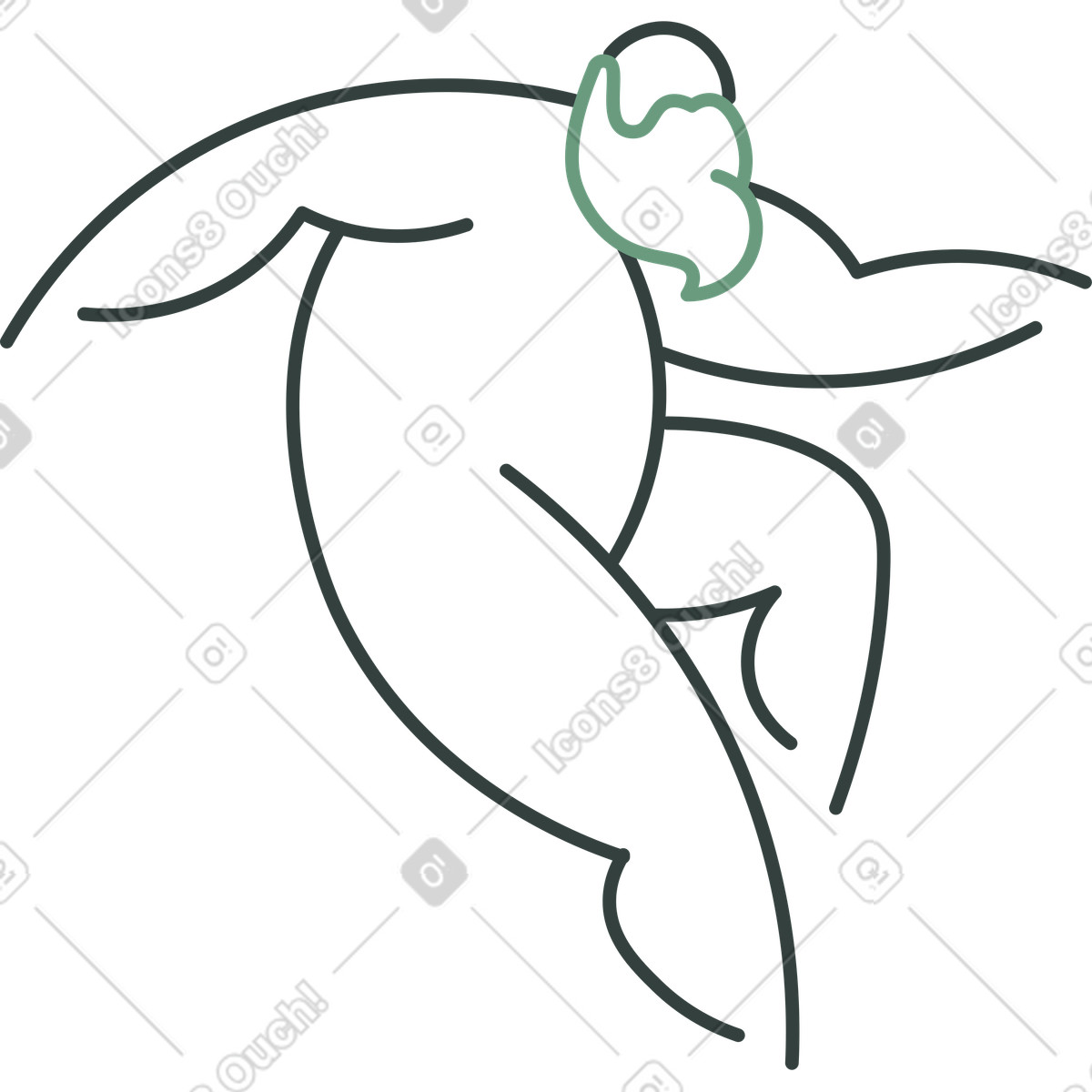 Grandfather jumping illustration clipart showcasing joyful moments in PNG SVG GIF