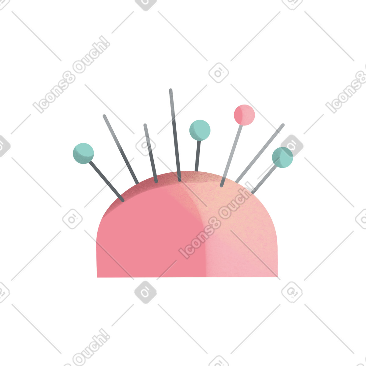 Ilustración Pink needle pincushion for embroidery en estilo Shine a descargar en PNG y SVG