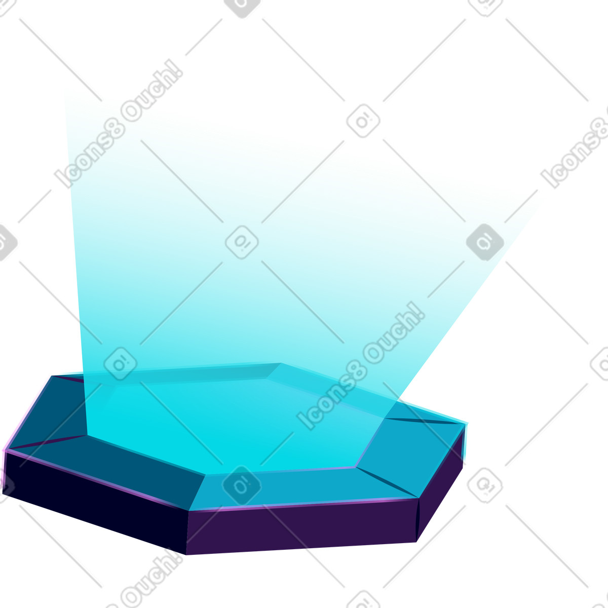 Ilustração de Projetor holograma em no estilo Neon para baixar em PNG, SVG