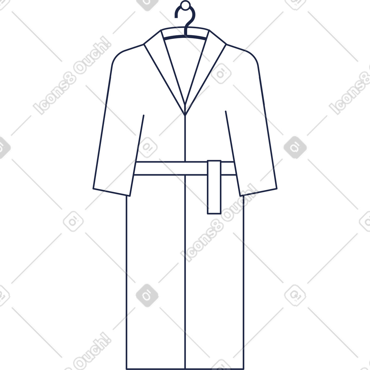 Bathrobe on hanger illustration in Urban Line style download in PNG, SVG