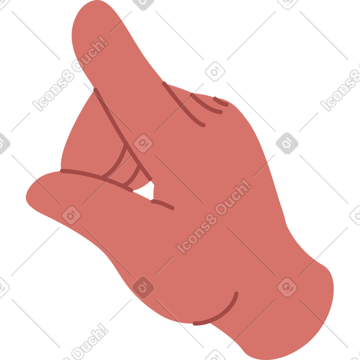 Gesto del dito indice illustrazione in stile Airy scarica in PNG, SVG