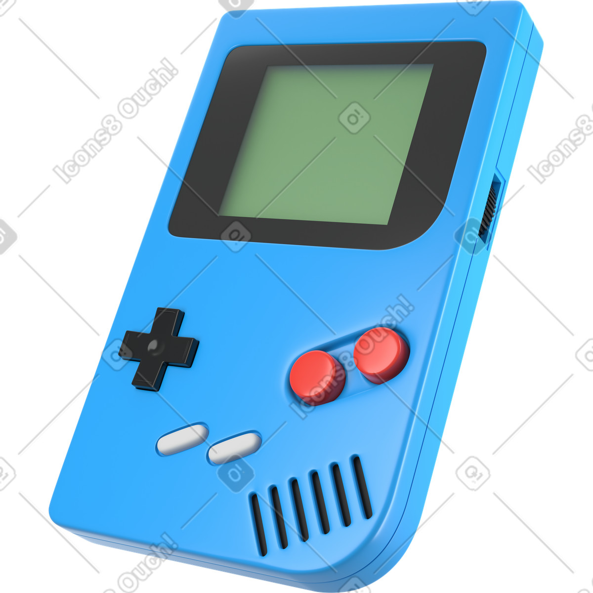 Game boy side view illustration in 3D Business style download in PNG, SVG