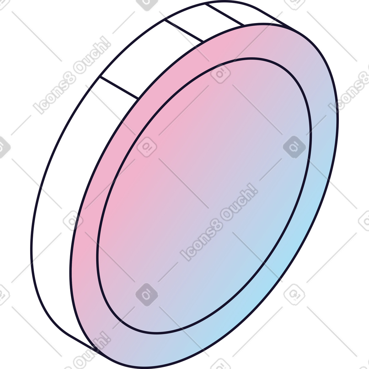 Gradient coin illustration in PNG, SVG