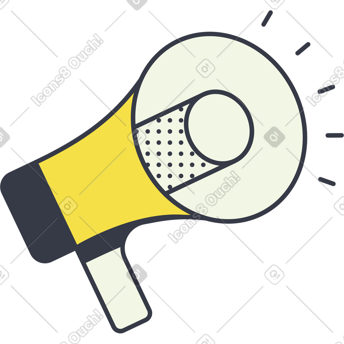 Megaphone illustration in Abstract style download in PNG, SVG