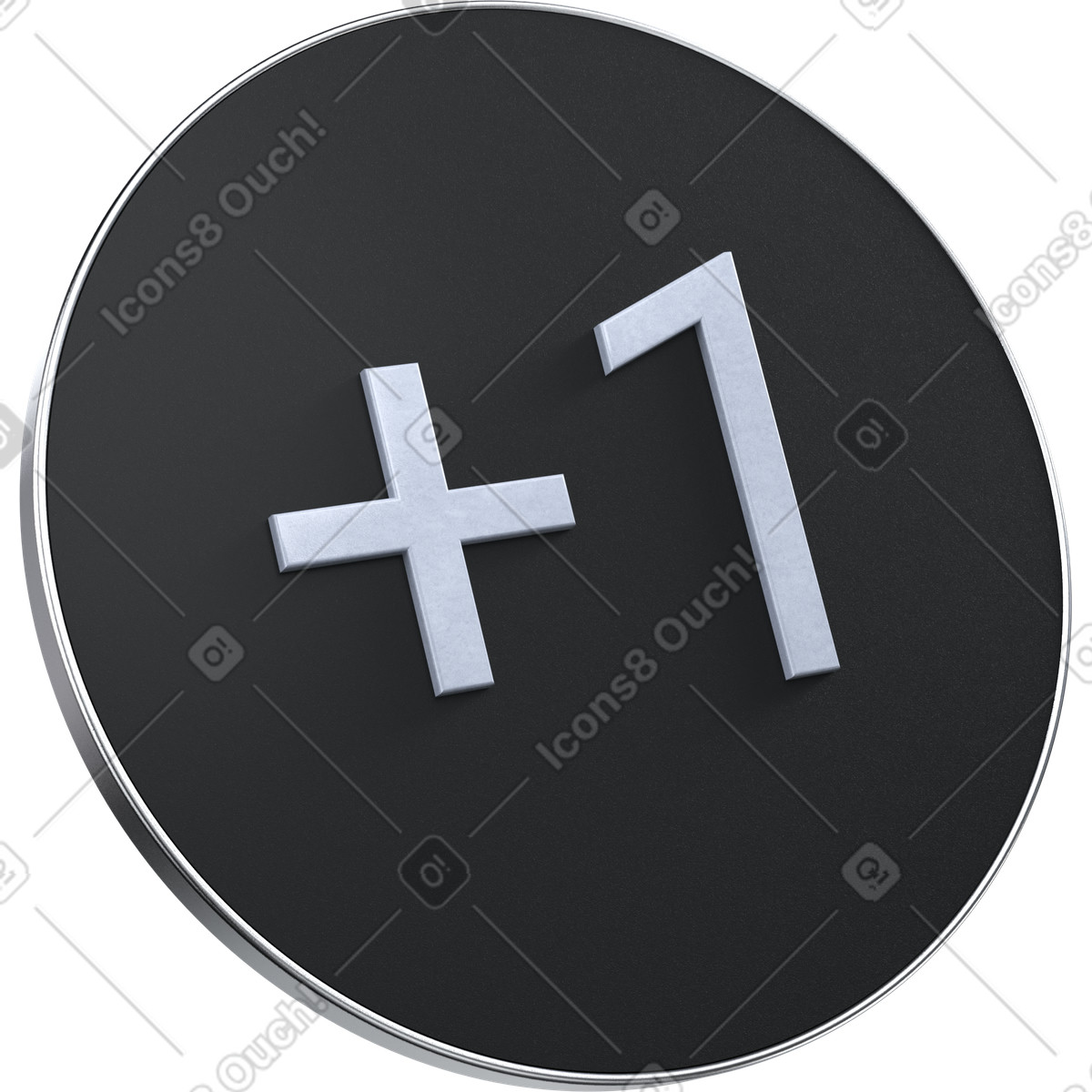 Add button icon, Plus symbol interface, User action control illustration in 3D Pro style download in PNG, SVG