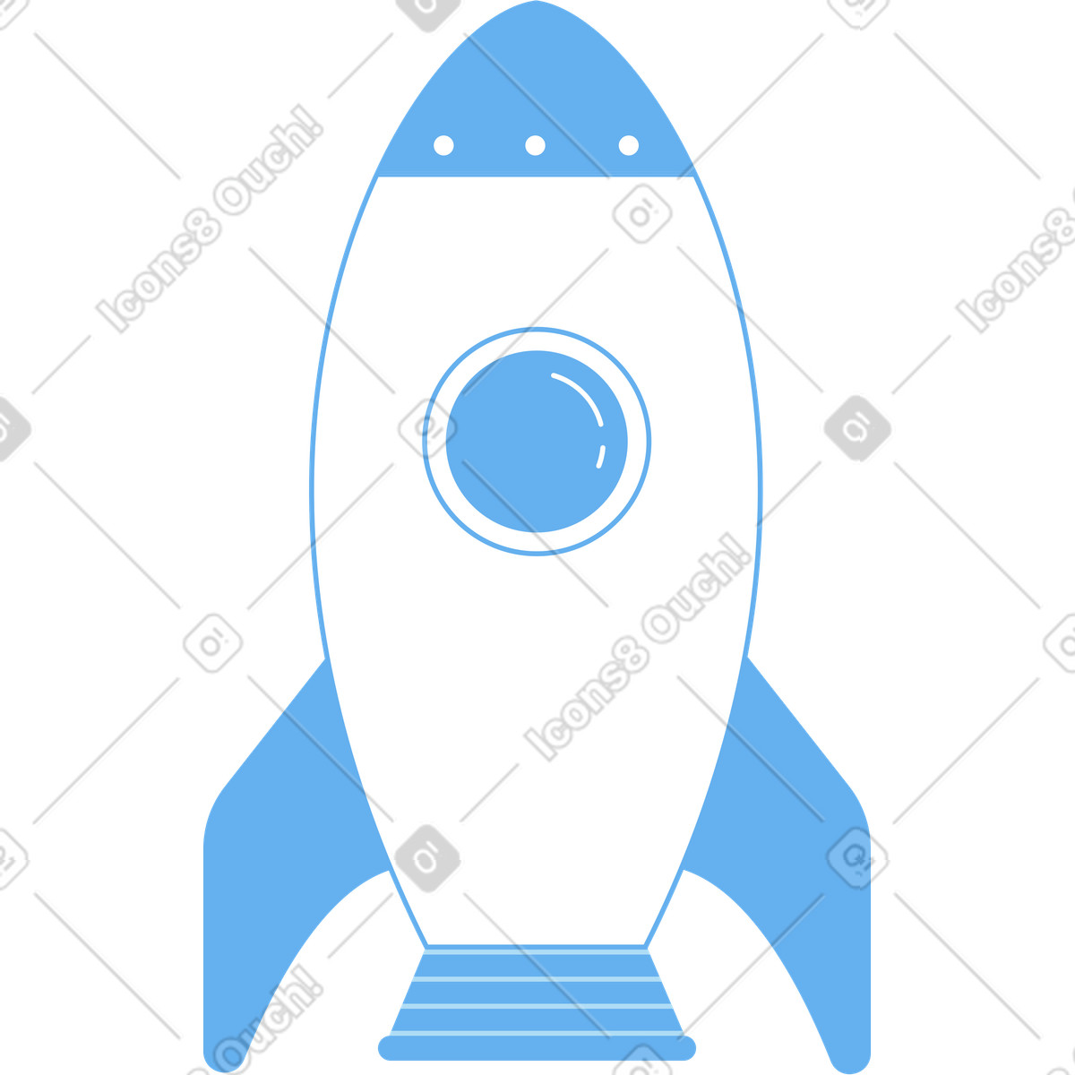 下载 Sammy 风格的 白色和蓝色的小火箭 插画，支持 PNG、SVG 格式