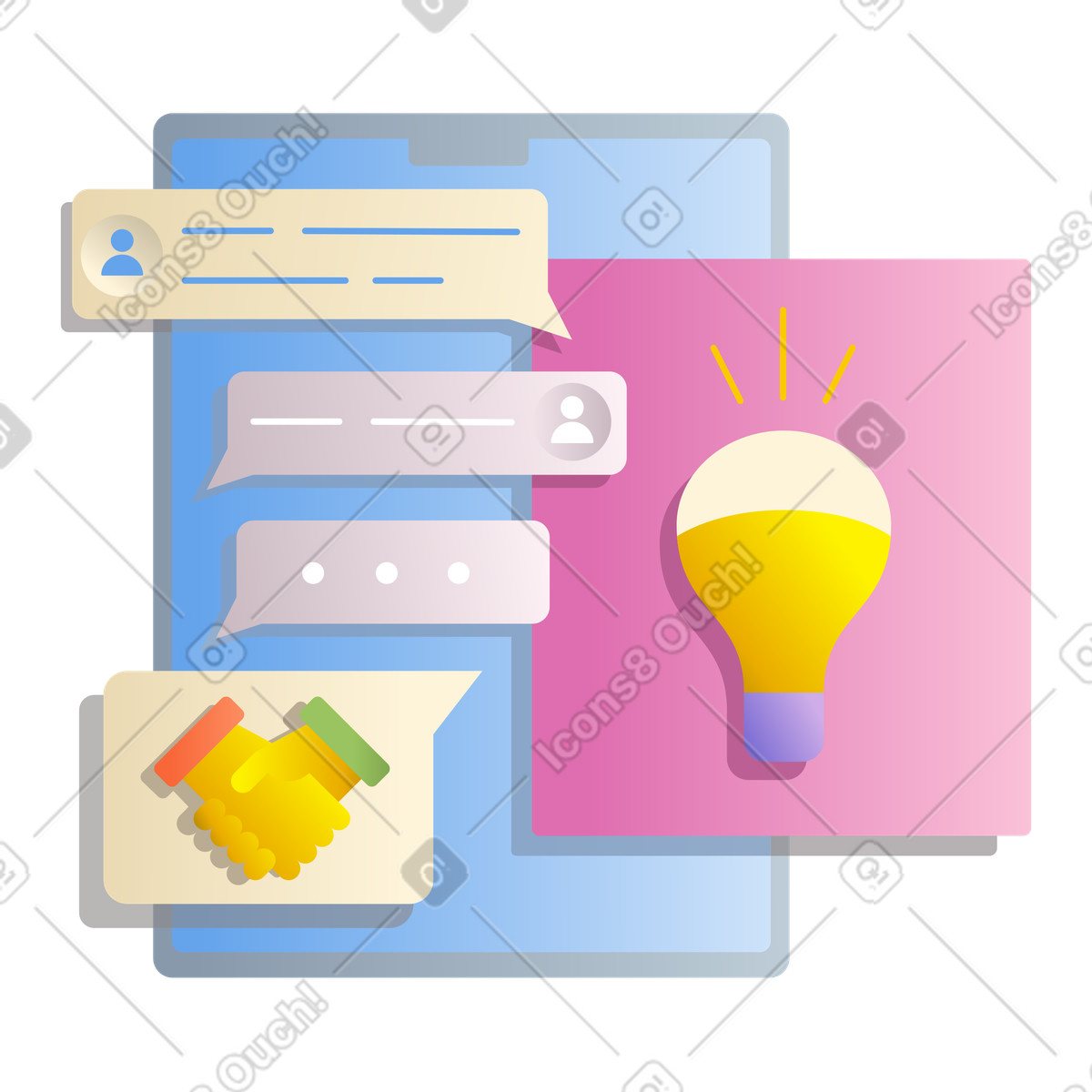 Idea di avvio illustrazione in stile Silky scarica in PNG, SVG