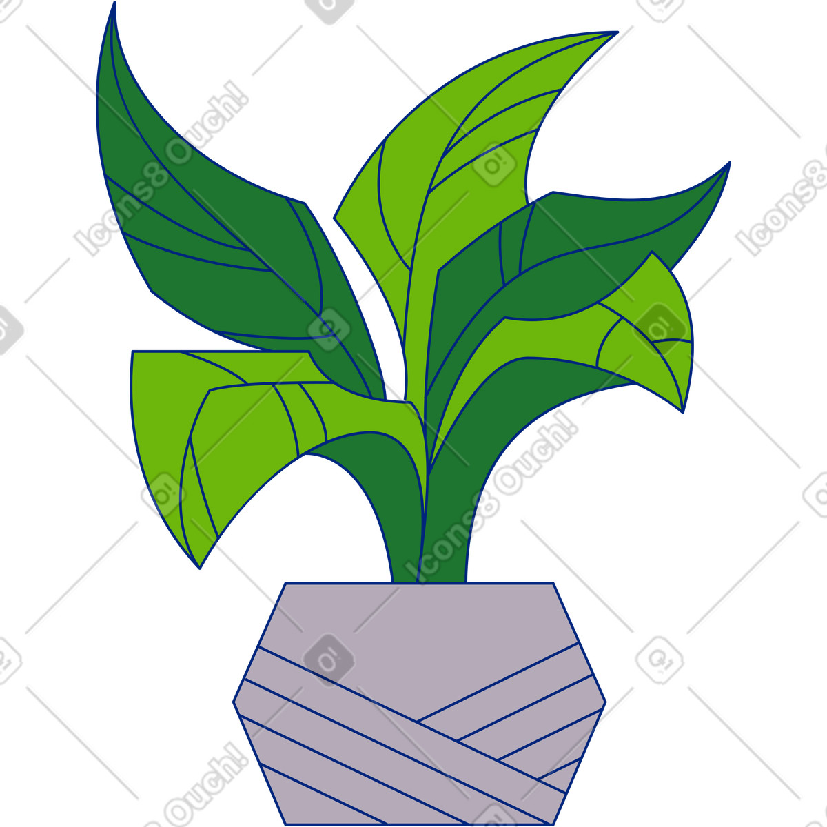 Ilustração de Vaso planta em no estilo Neo-Sakura para baixar em PNG, SVG