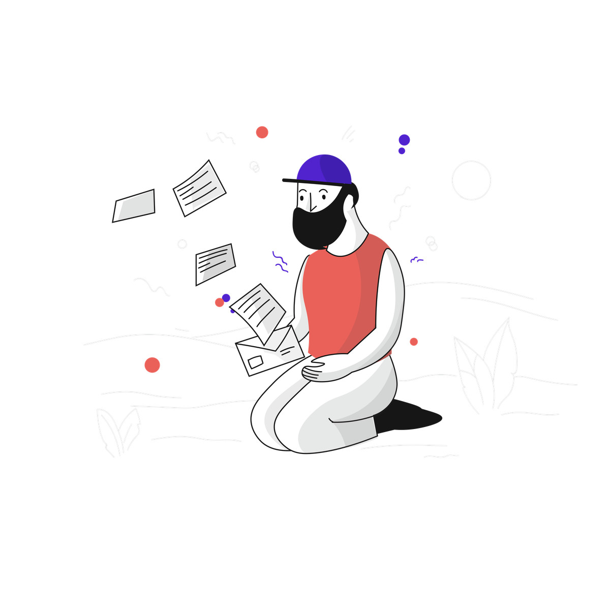 Digital newsletter delivery, subscriber engagement or information flow illustration in Pixeltrue style download in PNG, SVG