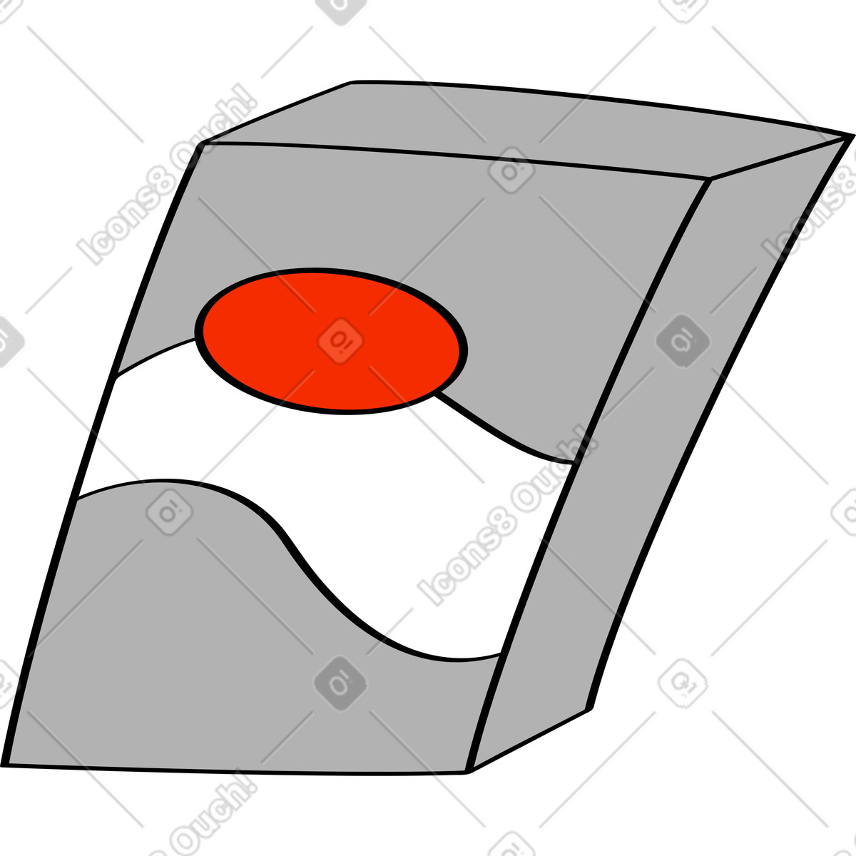 Gray and white box illustration in Looney style download in PNG, SVG