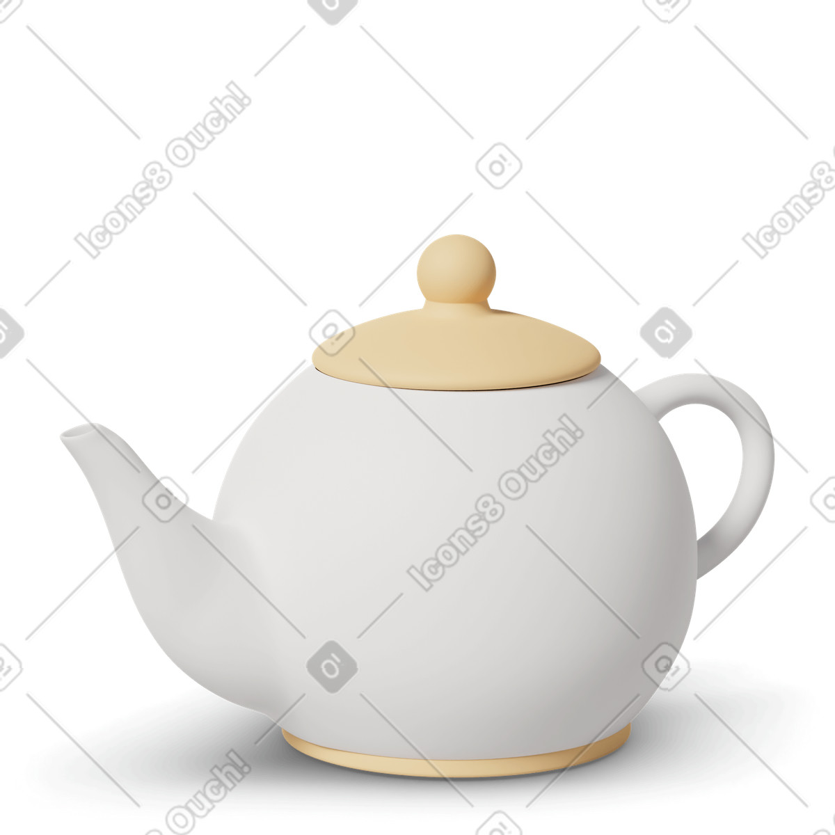 3D Casual life スタイルの Kettle white のイラストをPNG、SVG形式でダウンロード