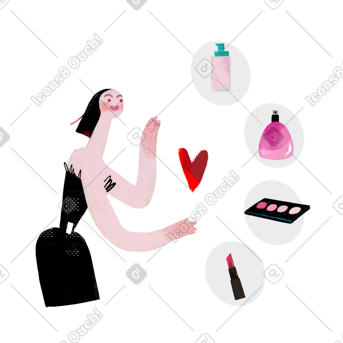 Recensire i prodotti di bellezza illustrazione in stile Fabulous scarica in PNG, SVG