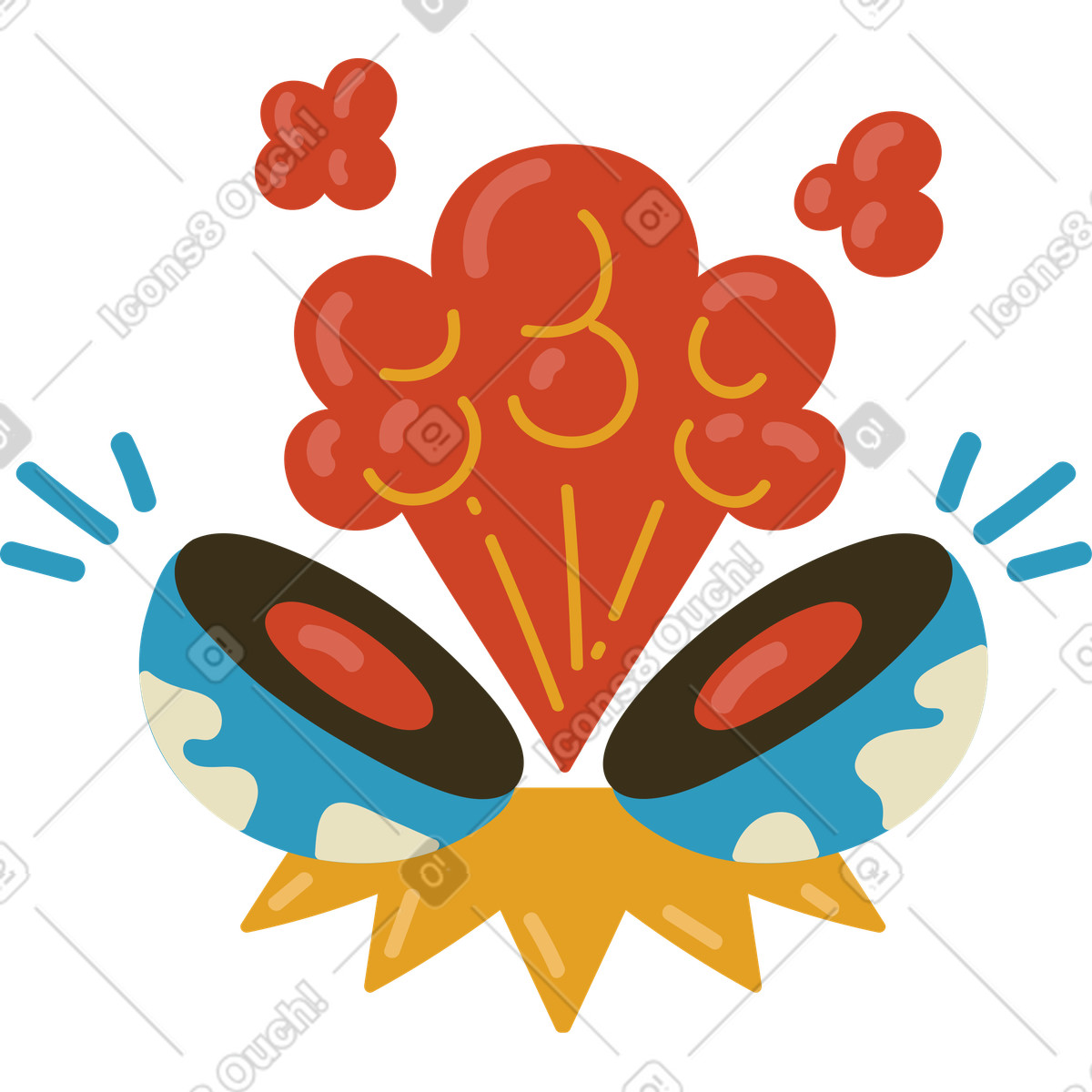 下载 Arabica 风格的 地球爆炸并分成两半 插画，支持 PNG、SVG 格式