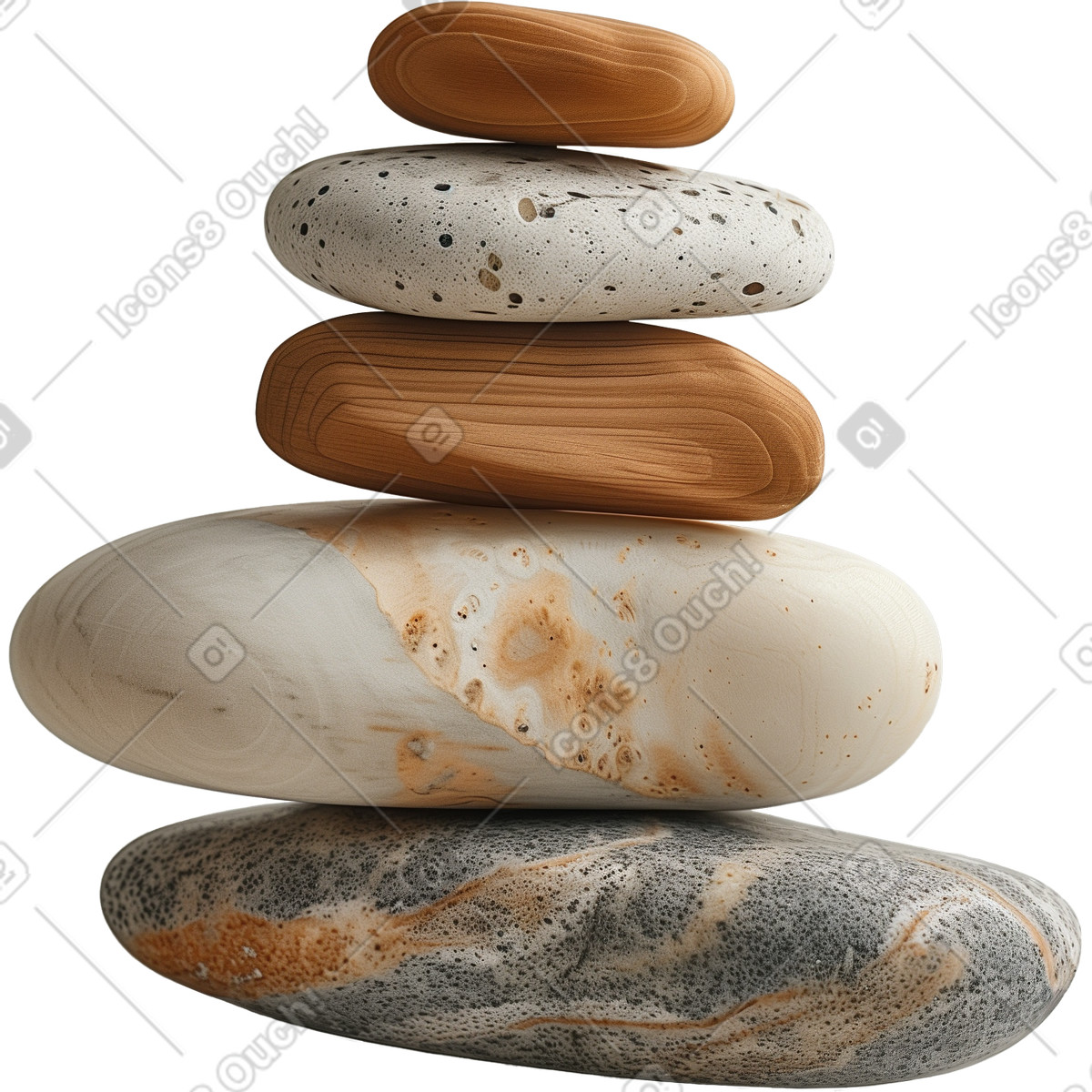 Abstract 3d sculpture using marble stones illustration in Experimental style download in PNG, SVG