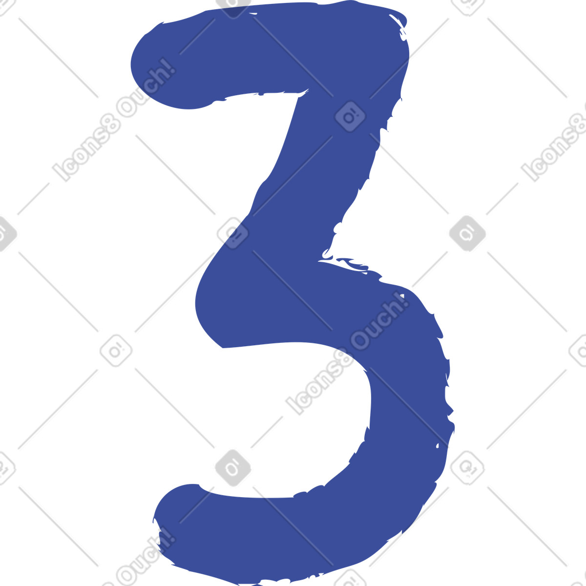 Number three illustration in Lime style download in PNG, SVG