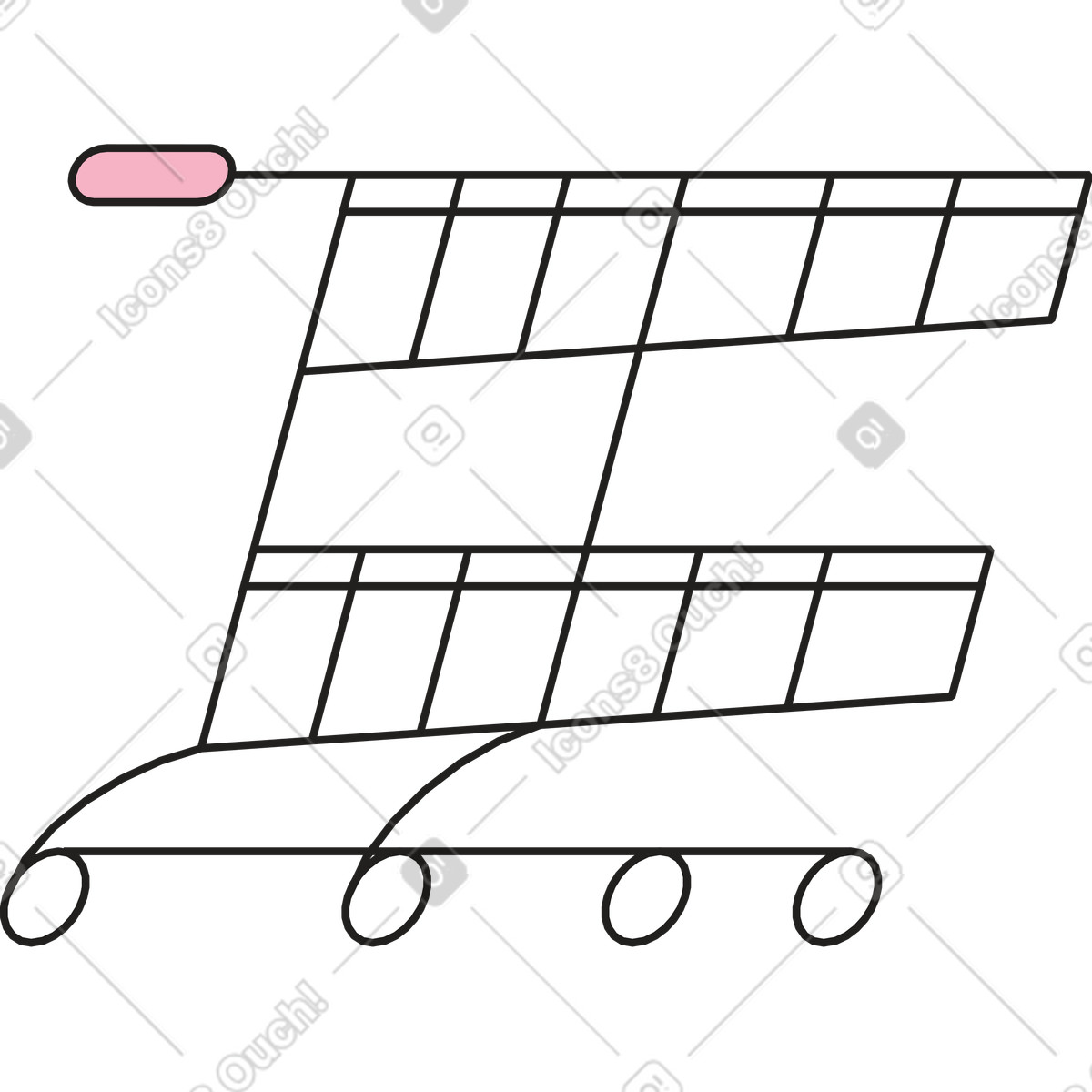 Ilustración Carrito de compras en estilo Dazzle Line a descargar en PNG y SVG