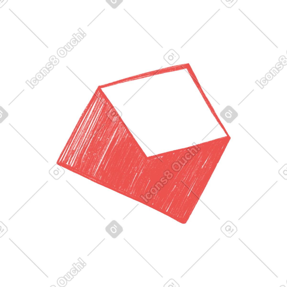 Red open letter-Illustration im Biro-Stil als Download in PNG, SVG