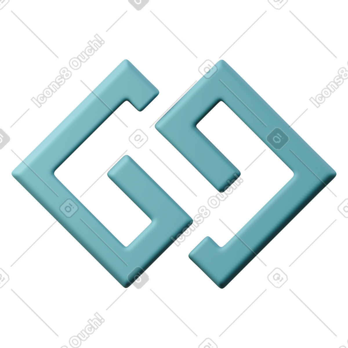 Gg illustrazione in stile 3D Sugary scarica in PNG, SVG
