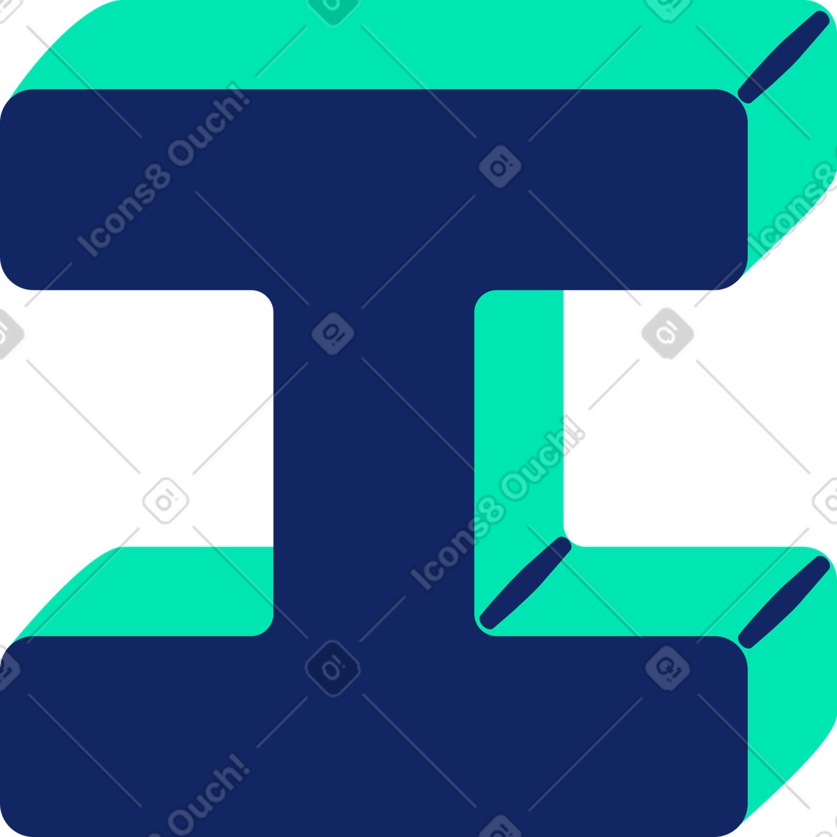 Letter i illustration in Cyborg style download in PNG, SVG