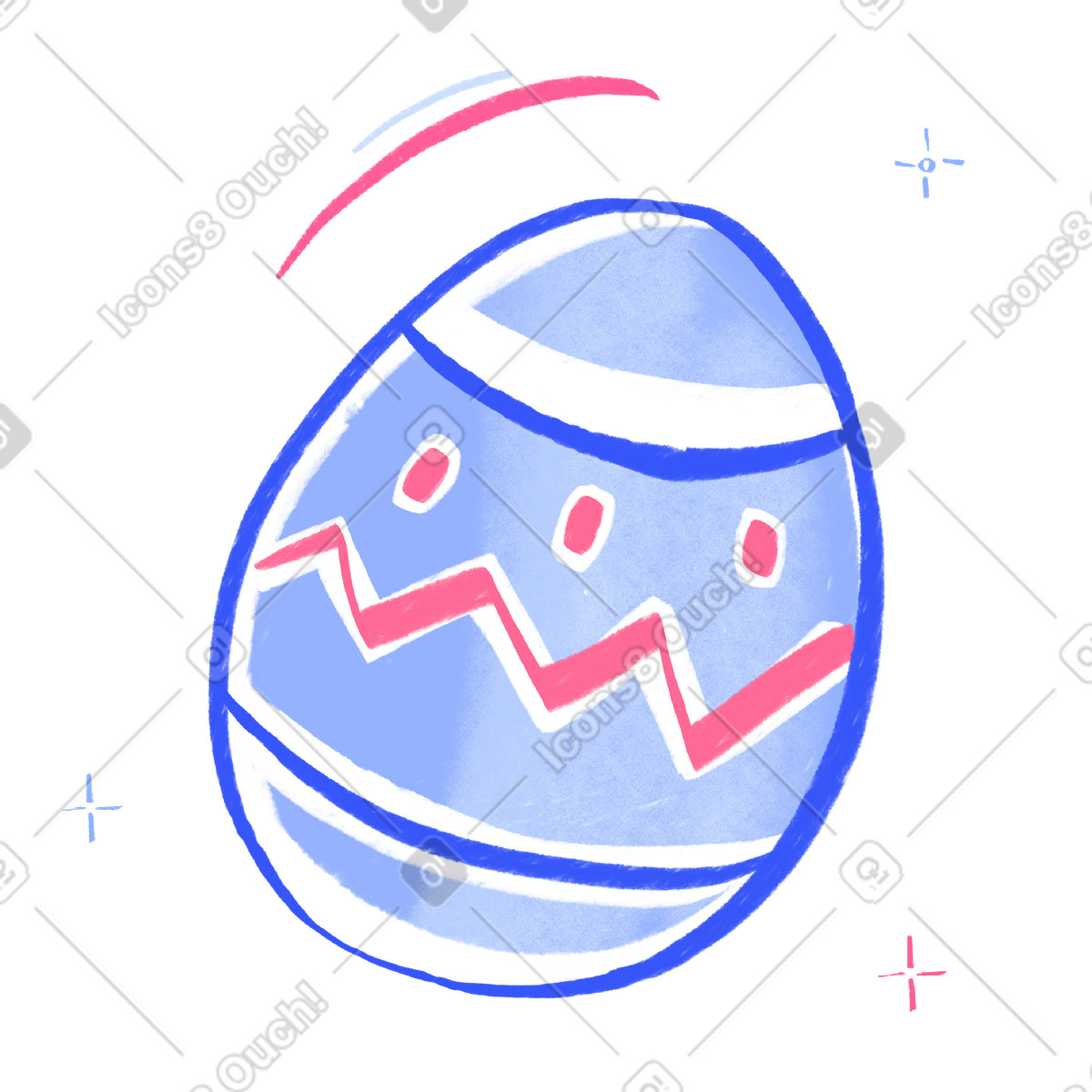 Painted easter egg for the holiday-Illustration im Quirky-Stil als Download in PNG, SVG