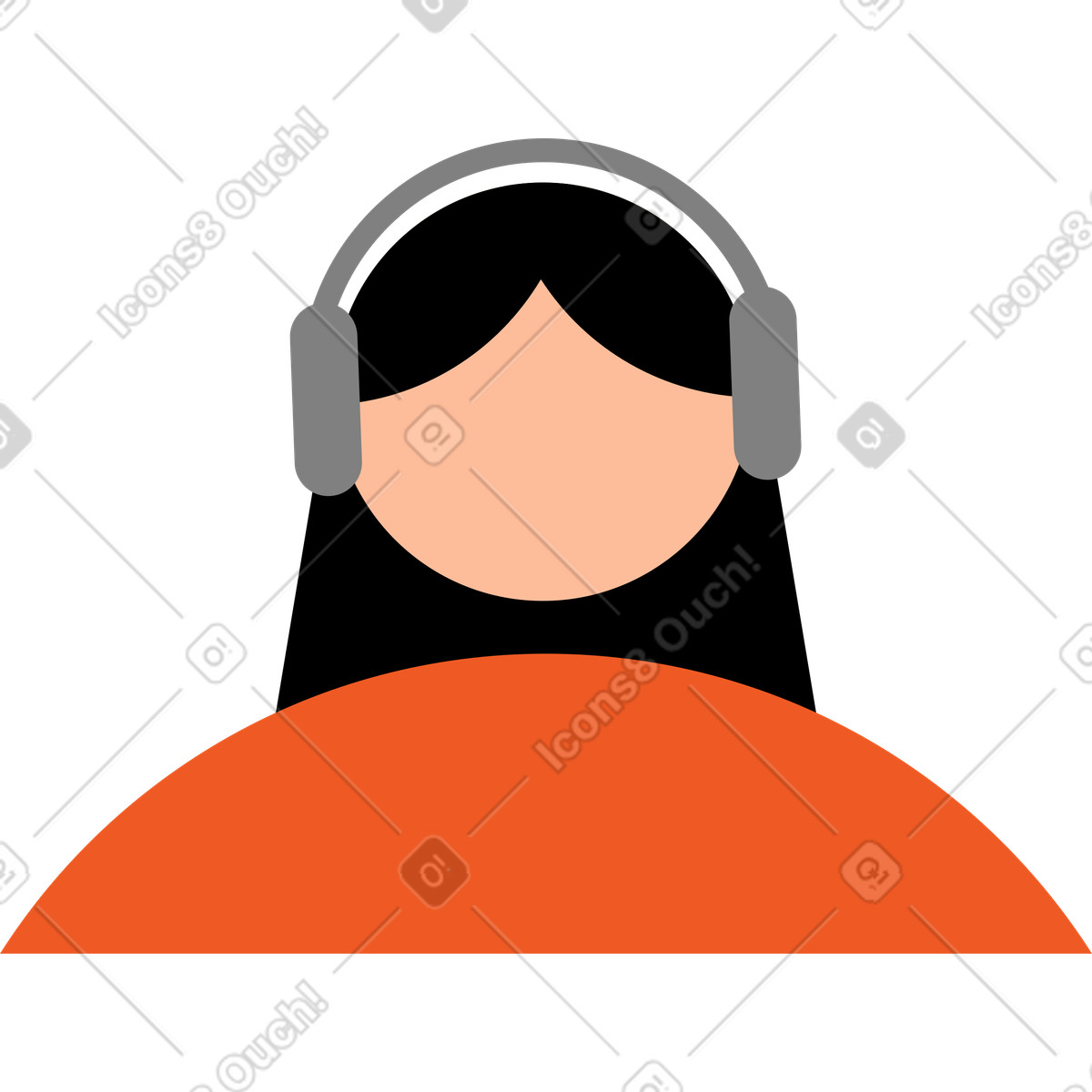 Ilustração de Jovem com fones ouvido em no estilo Tiny para baixar em PNG, SVG