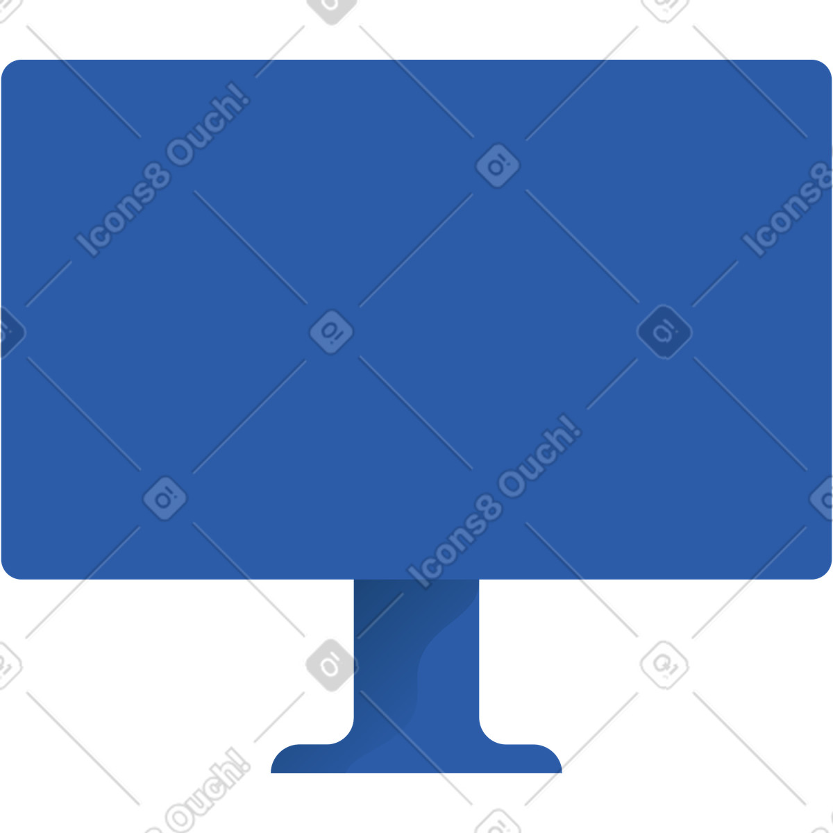 Desktop monitor illustration clipart in PNG SVG GIF with sleek bezel