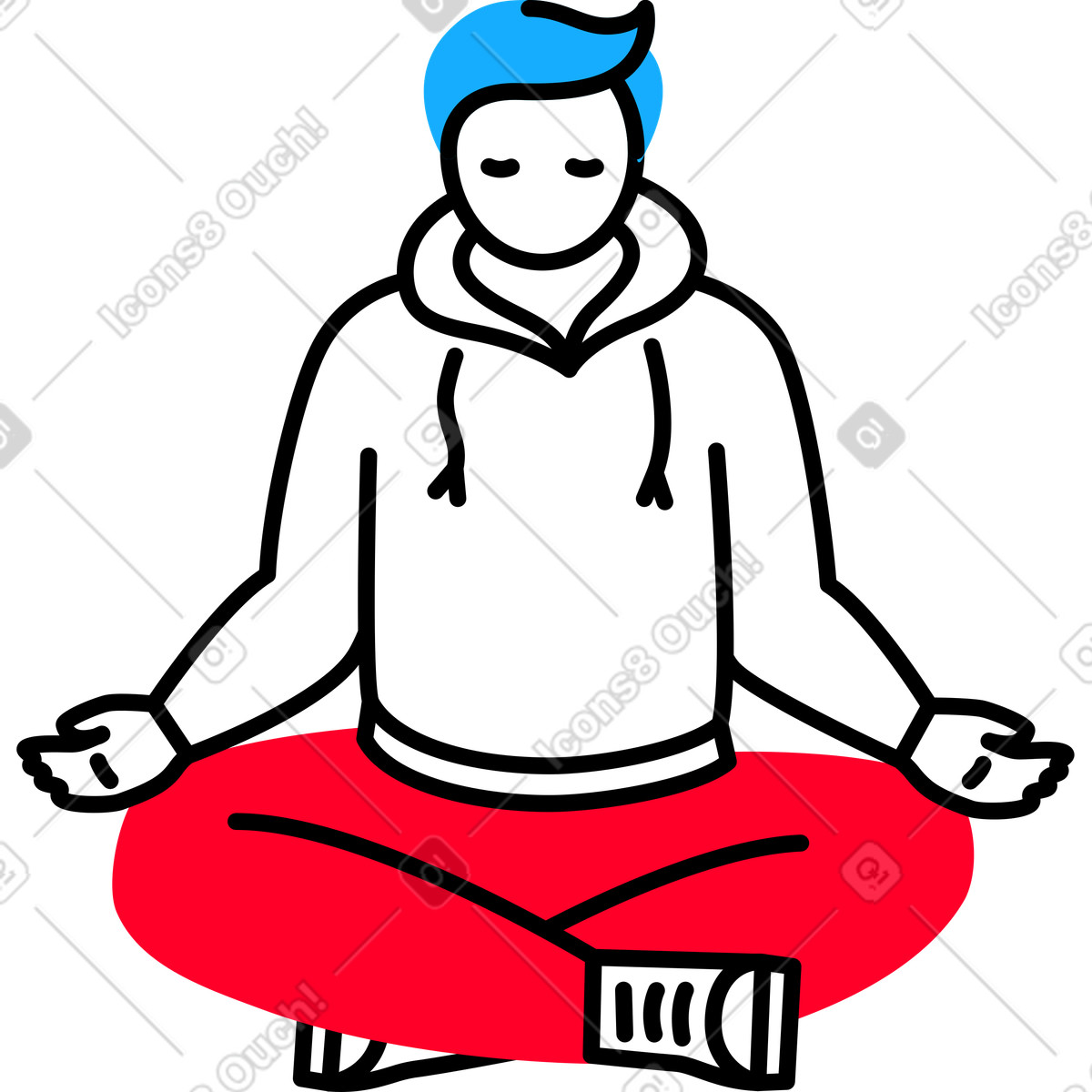 Ilustração de Homem sentado em no estilo Transistor para baixar em PNG, SVG