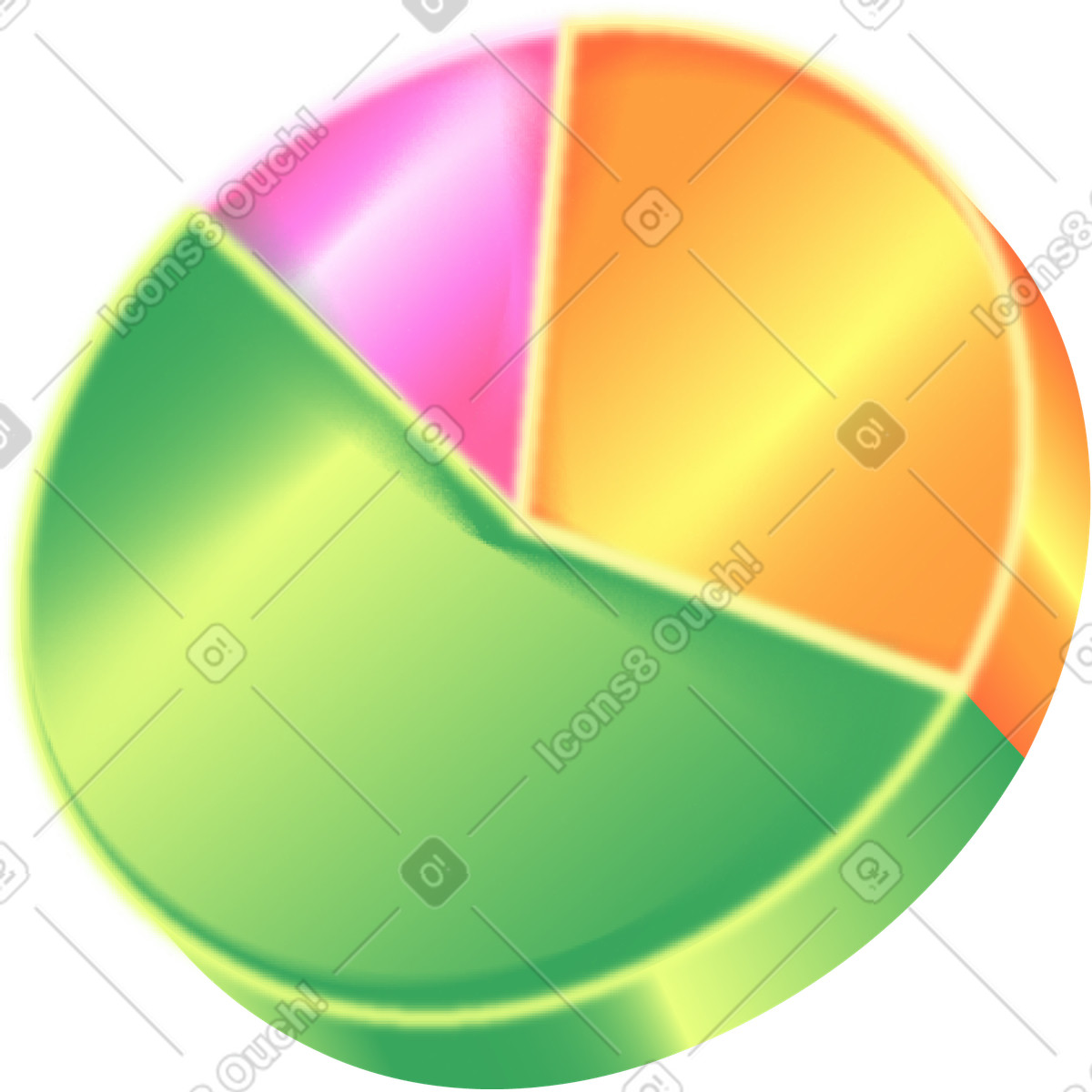 Pie chart illustration in Burst style download in PNG, SVG