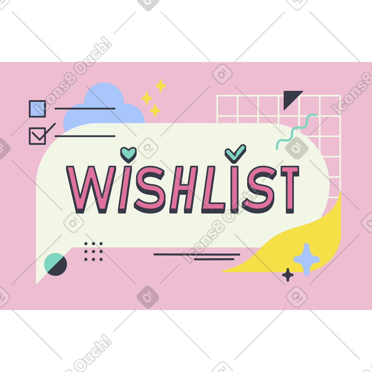 Иллюстрация Список желаний в стиле Abstract — скачать в форматах PNG, SVG