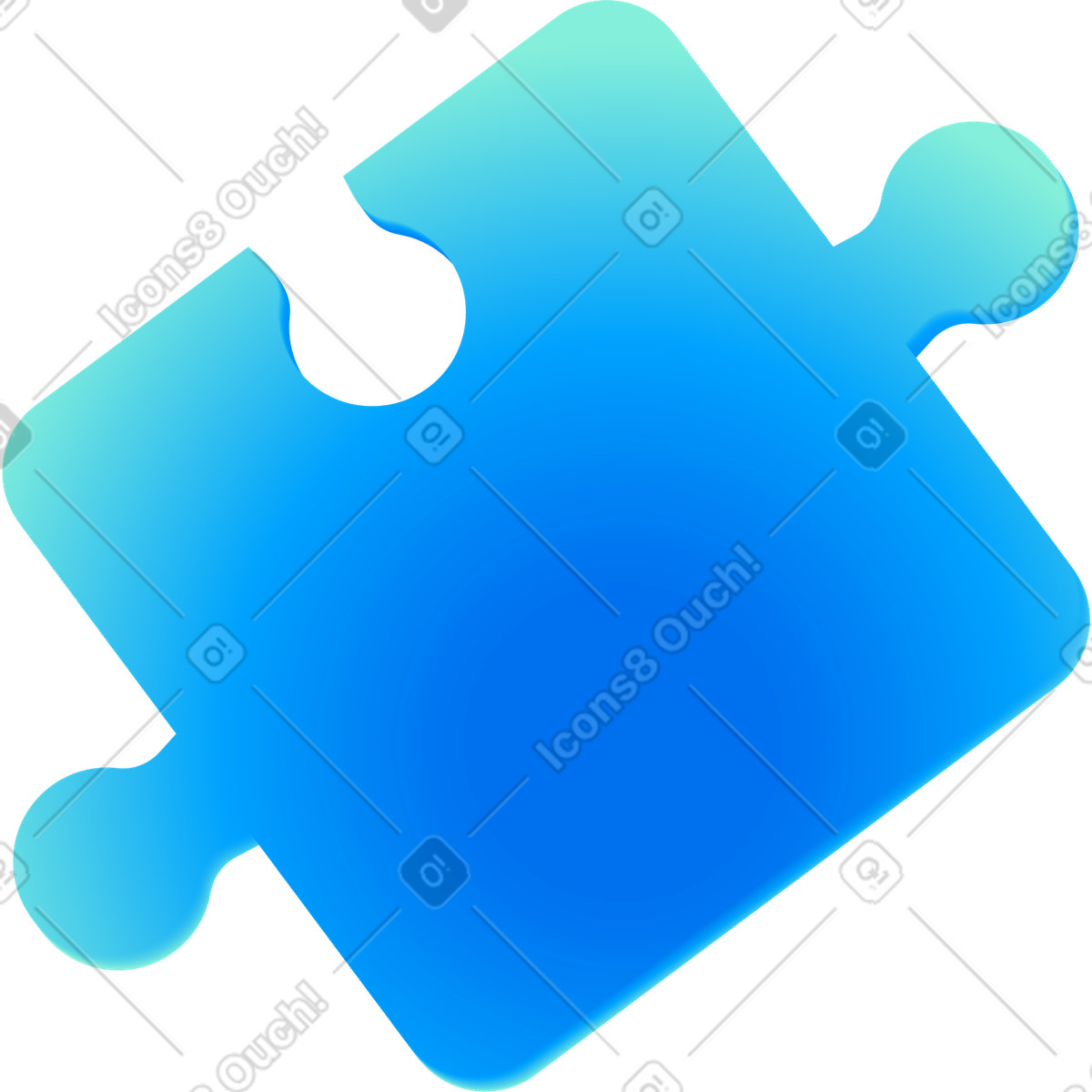 Ilustração de Quebra-cabeça azul em no estilo Puffy para baixar em PNG, SVG