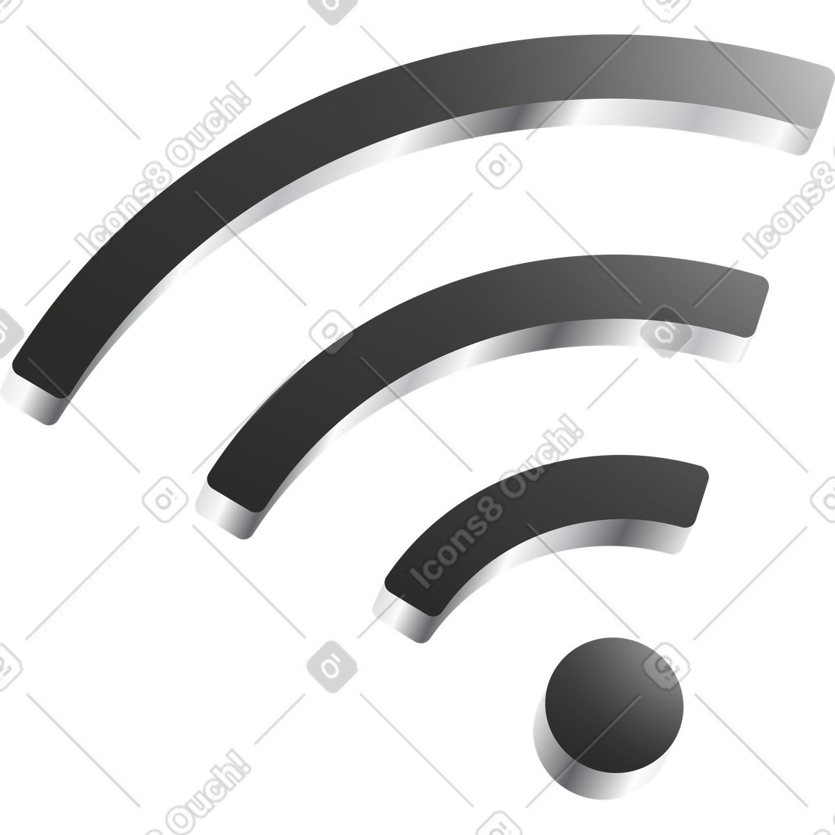 Ilustração de Wi-fi signal icon representing wireless internet connection and network access em no estilo Token para baixar em PNG, SVG