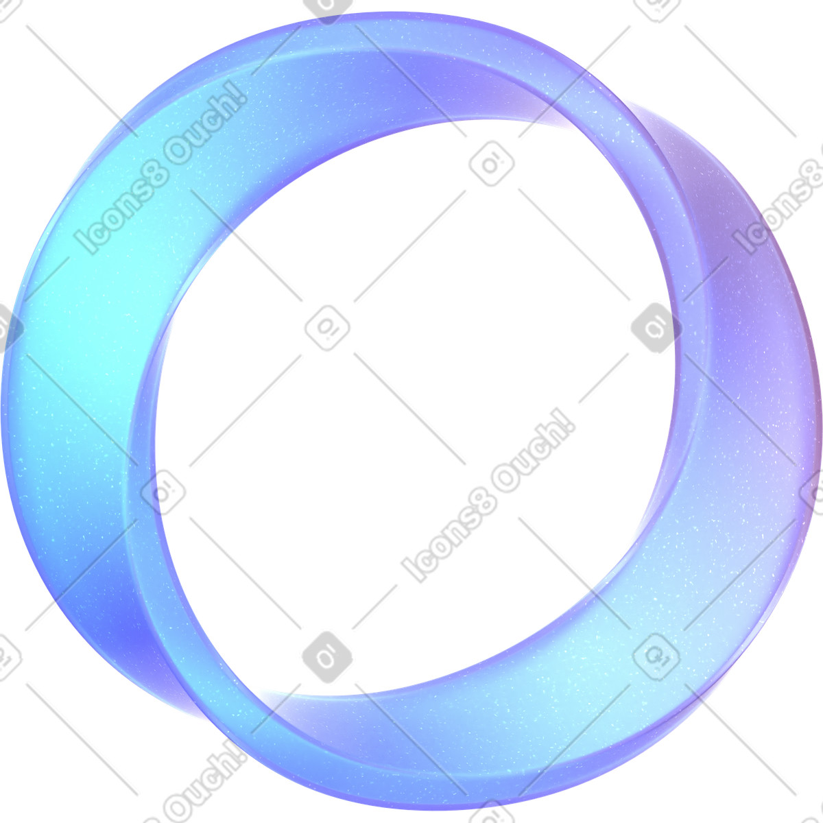 반짝이는 뫼비우스의 띠 색깔 유리 illustration in 3D Glassy style download in PNG, SVG