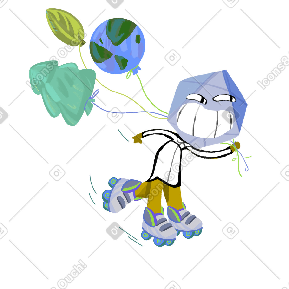 Personaggio rispettoso dell'ambiente che svolge un'attività ricreativa illustrazione in stile Atomic scarica in PNG, SVG