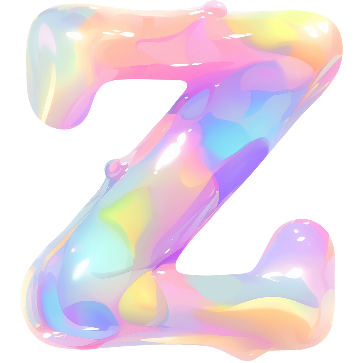 Lettera z illustrazione in stile Fluid scarica in PNG, SVG