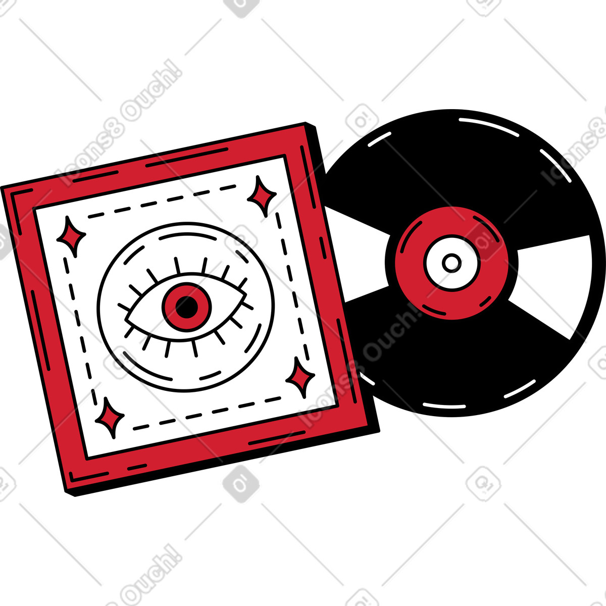 Disco musicale con scatola illustrazione in stile Ruby scarica in PNG, SVG