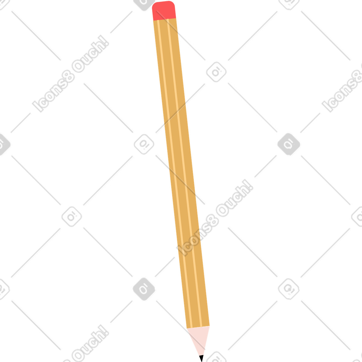 Ilustración Simple pencil with red eraser en estilo Lagom a descargar en PNG y SVG