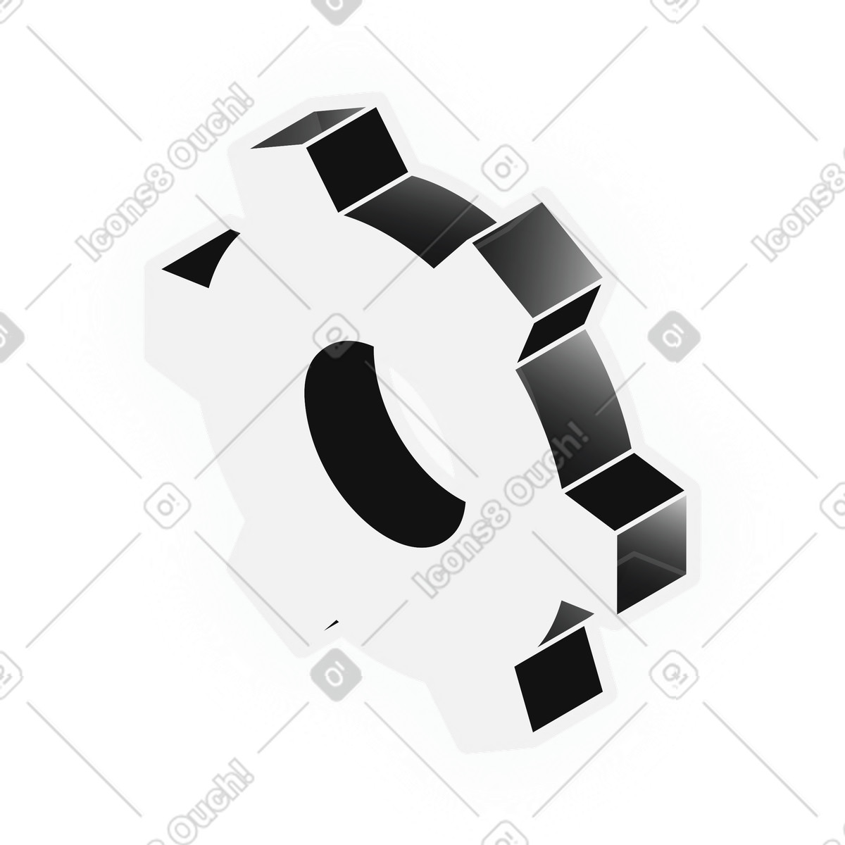 System configuration gear symbol illustration in Inverse style download in PNG, SVG