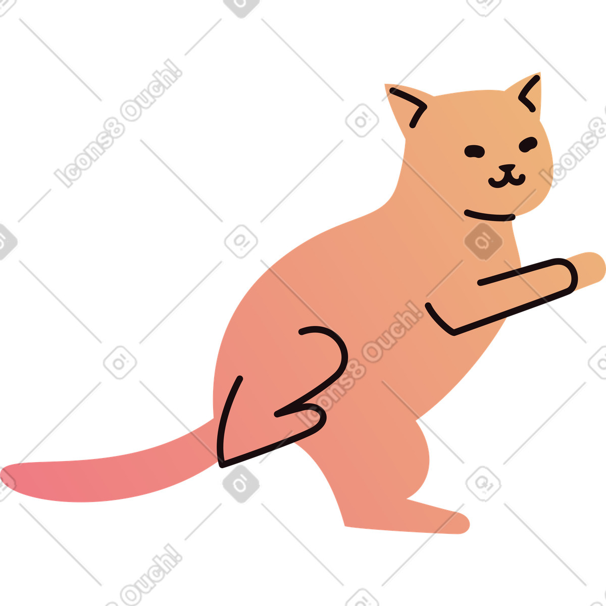 Illustration Chaton orange dans le style Delight à télécharger aux formats PNG, SVG