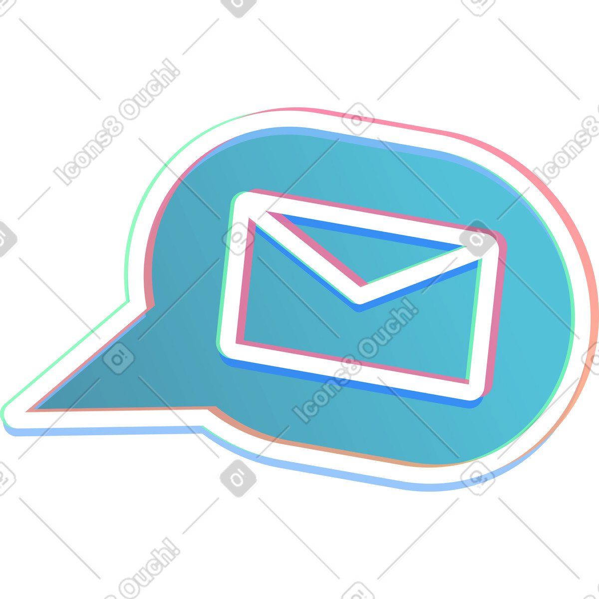Fumetto con busta illustrazione in stile Neon scarica in PNG, SVG