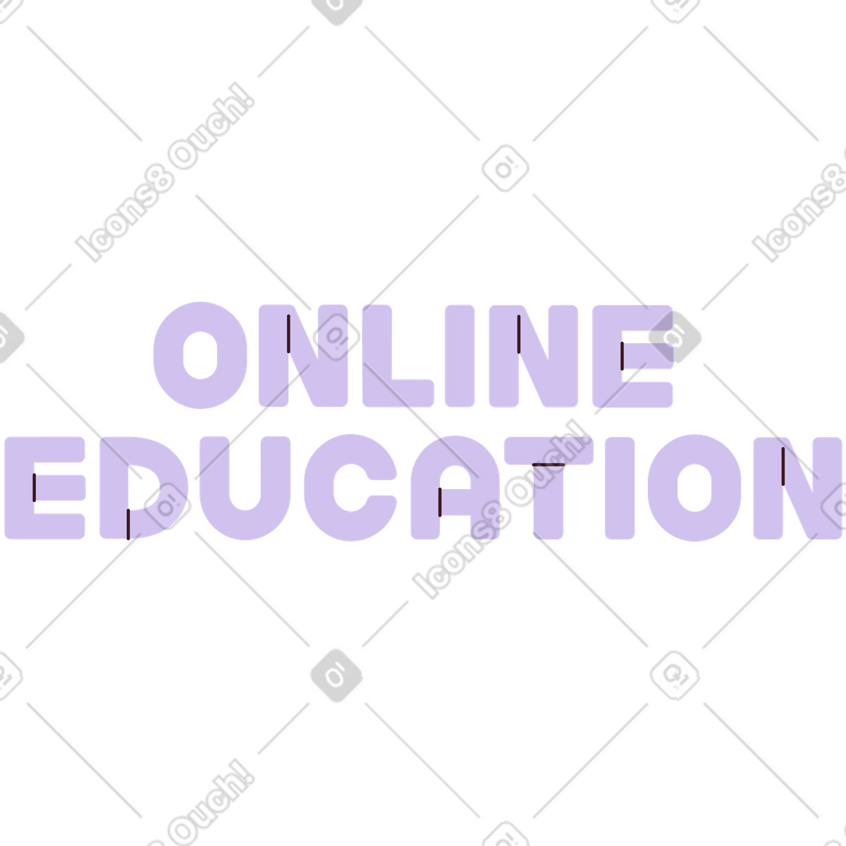 Lettering istruzione online illustrazione in stile Folks scarica in PNG, SVG