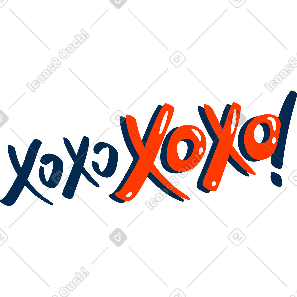 Xoxo-Illustration im Flame-Stil als Download in PNG, SVG