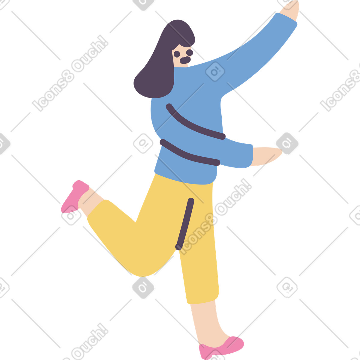 Ilustración Mujer en estilo Pluto a descargar en PNG y SVG