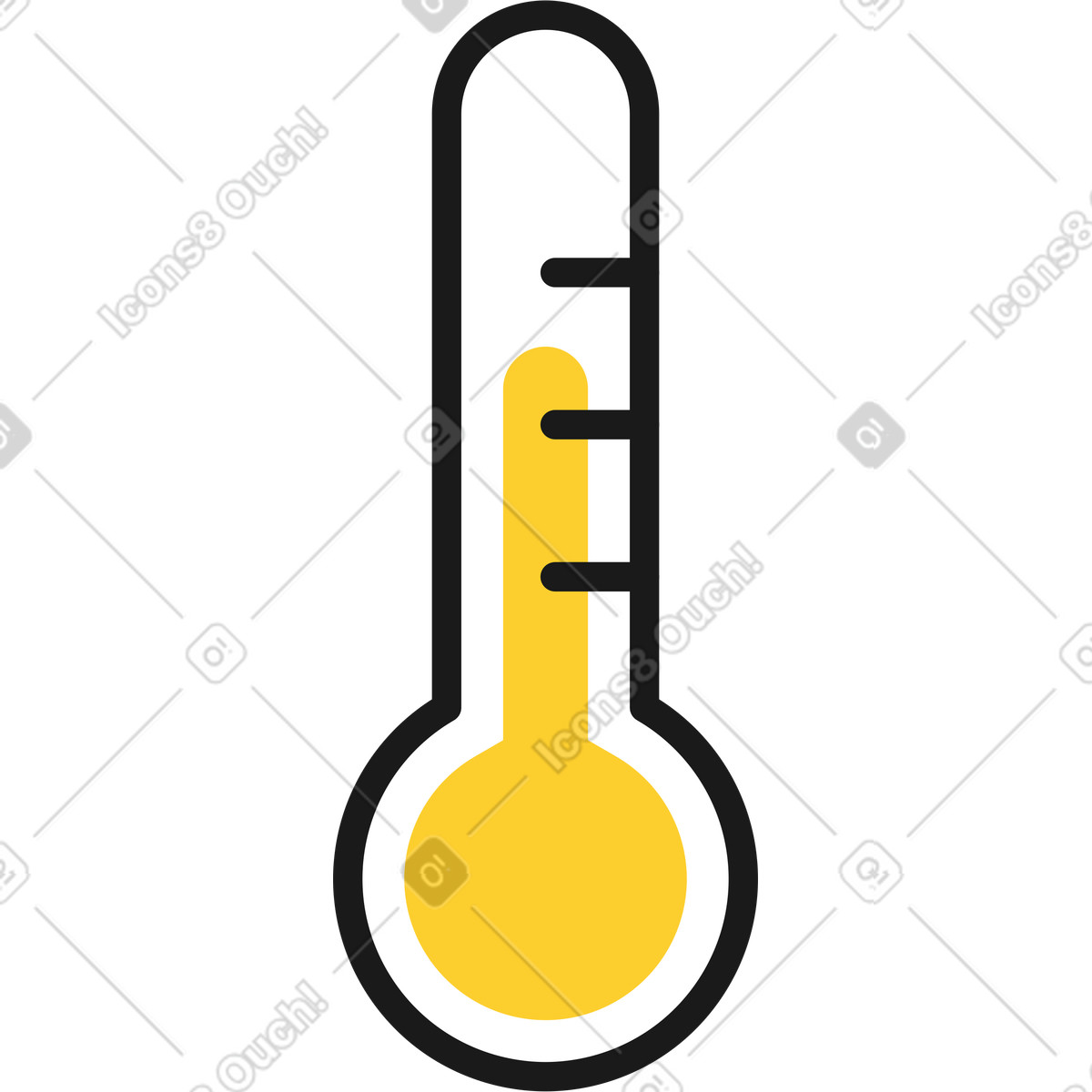 Thermometer illustration in Taxi style download in PNG, SVG